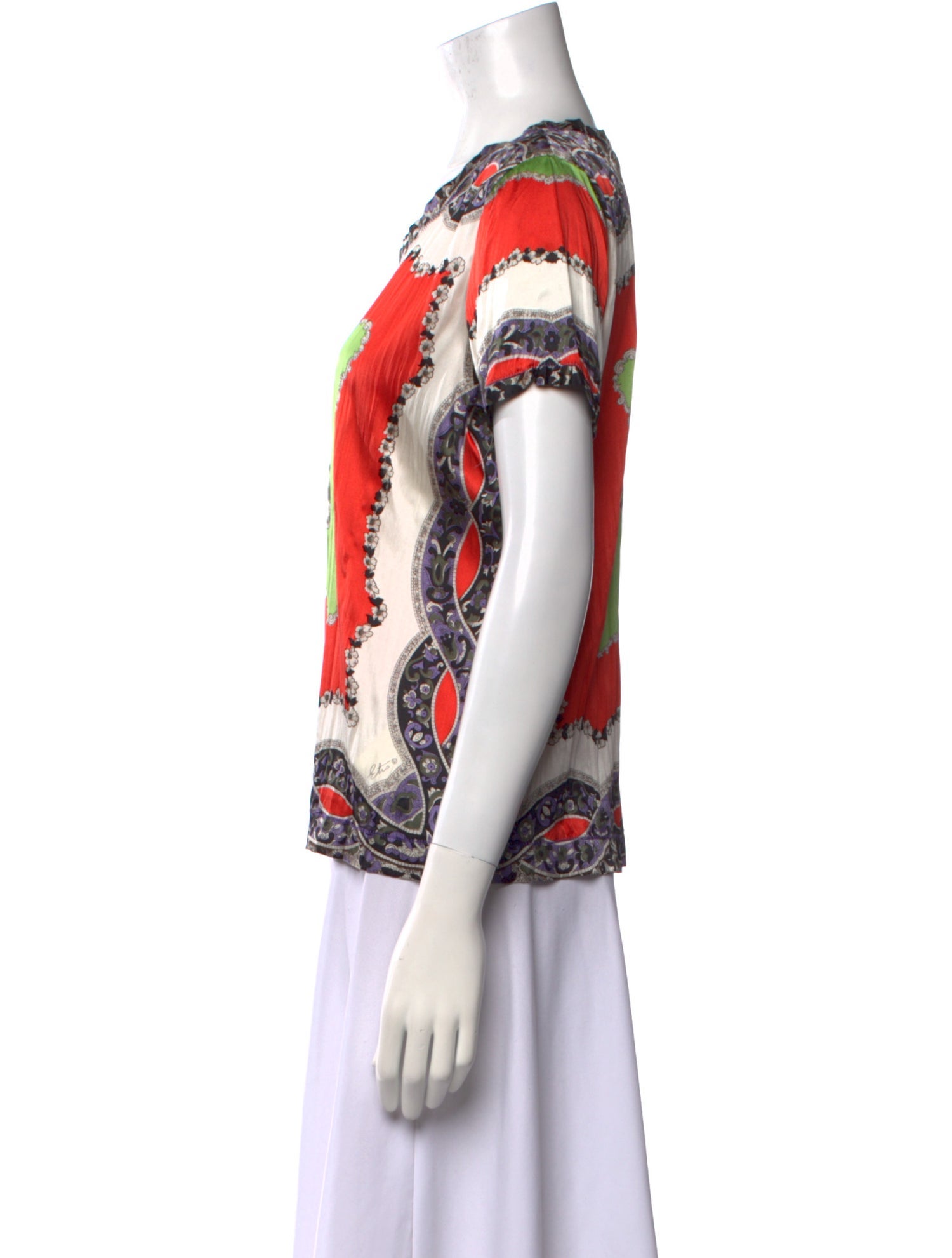 Etro Printed Crew Neck Top
