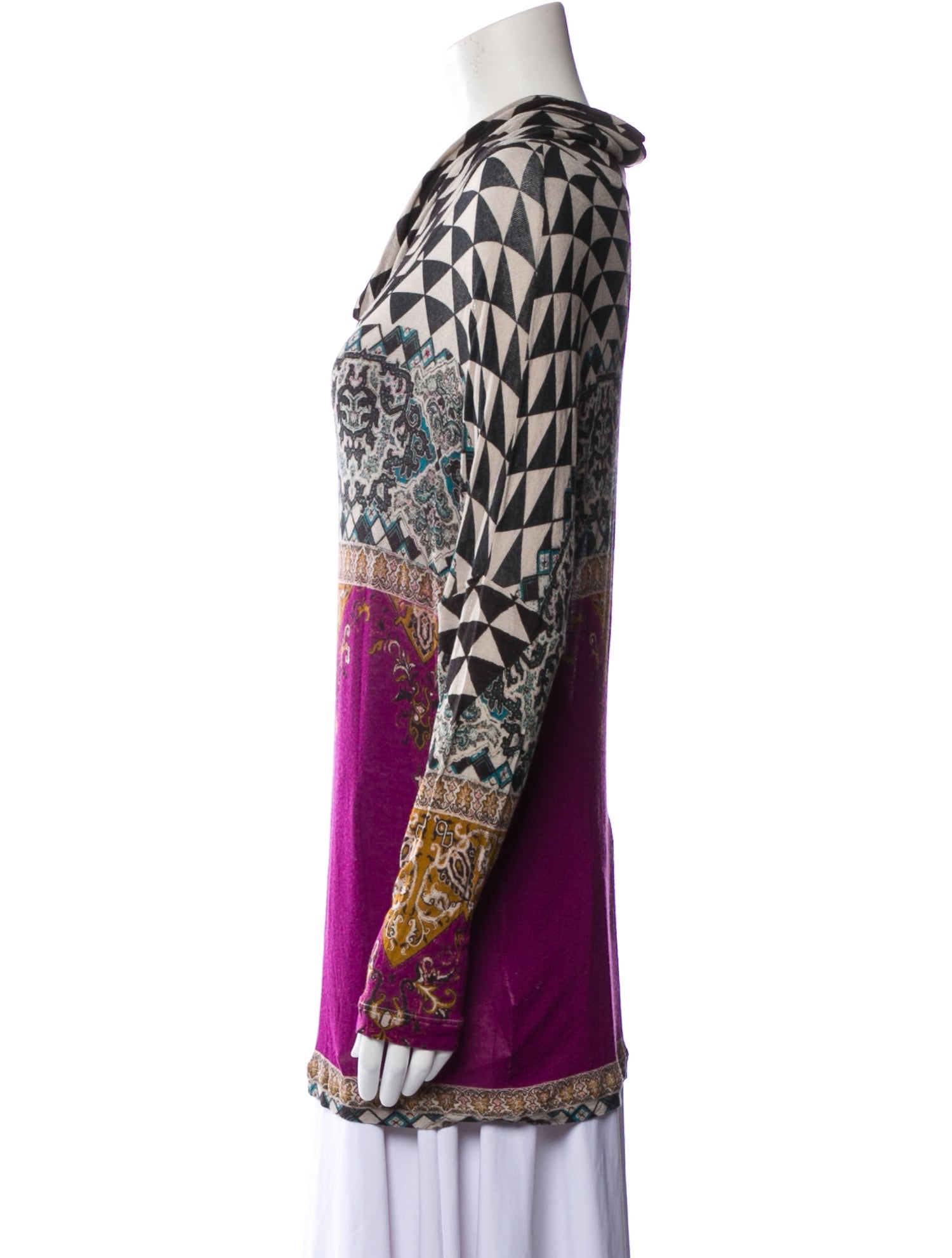 Etro Printed Cowl Neck Tunic