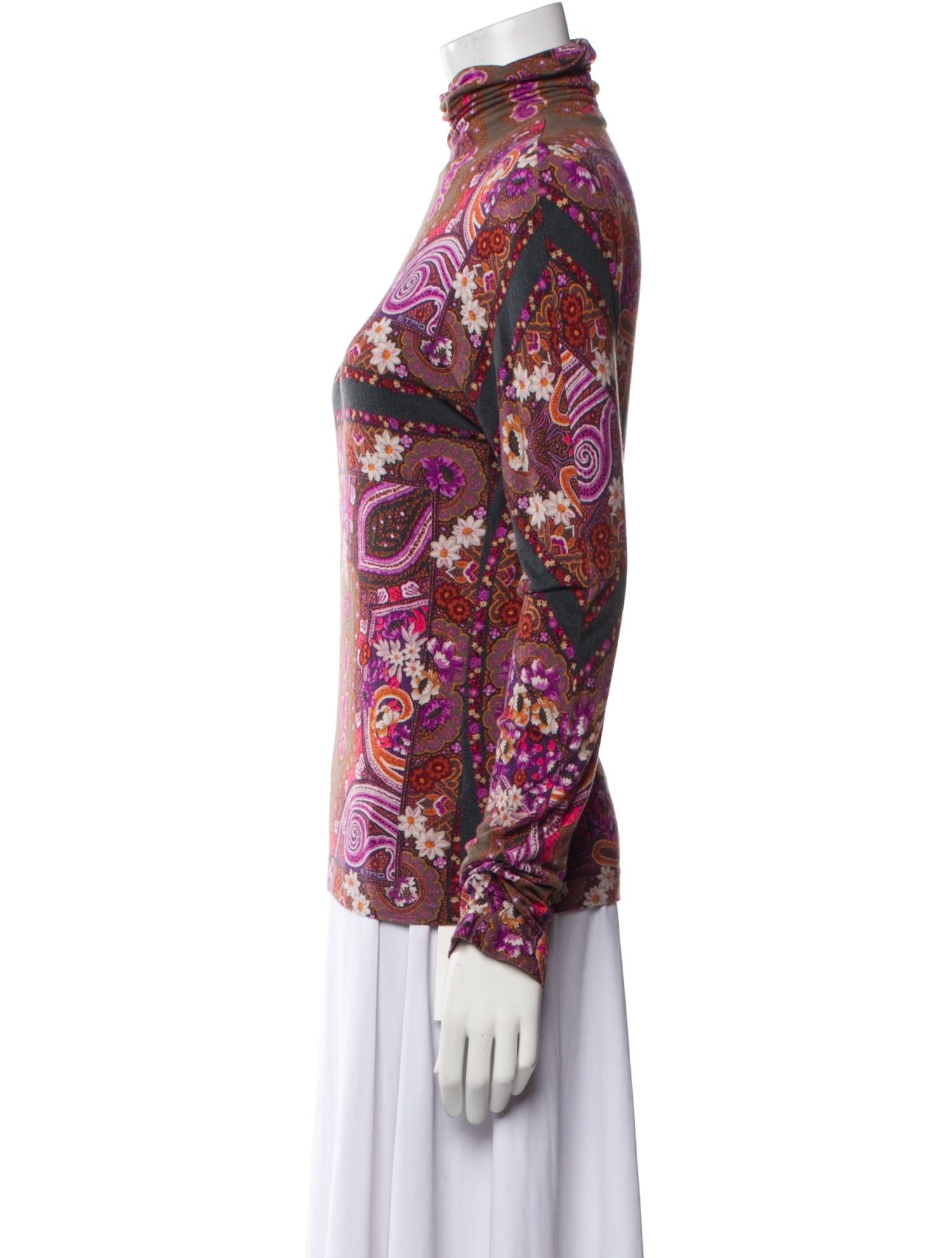 Etro Paisley Print Turtleneck Sweater