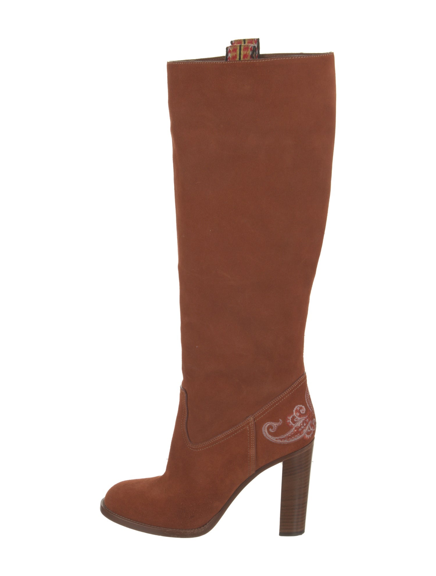 Etro Suede Embroidered Accent Boots