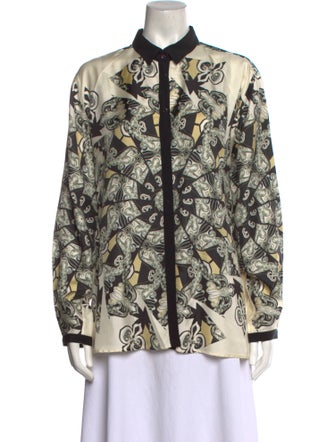 Etro Silk Printed Button-Up Top