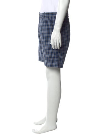 Etro Plaid Print Flat Front Shorts