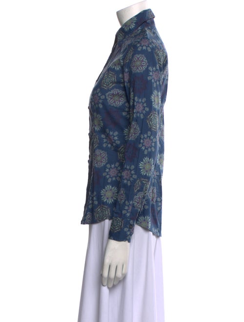 Etro Floral Print Long Sleeve Button-Up Top