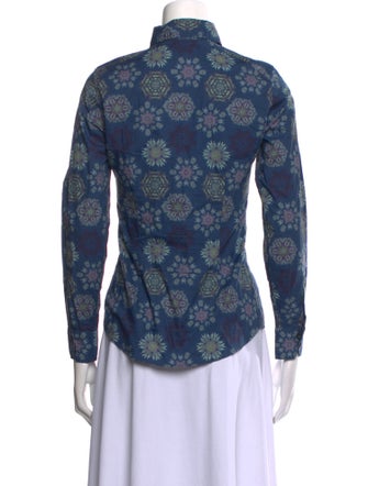 Etro Floral Print Long Sleeve Button-Up Top