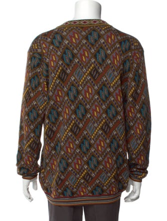 Etro Printed V-Neck Pullover