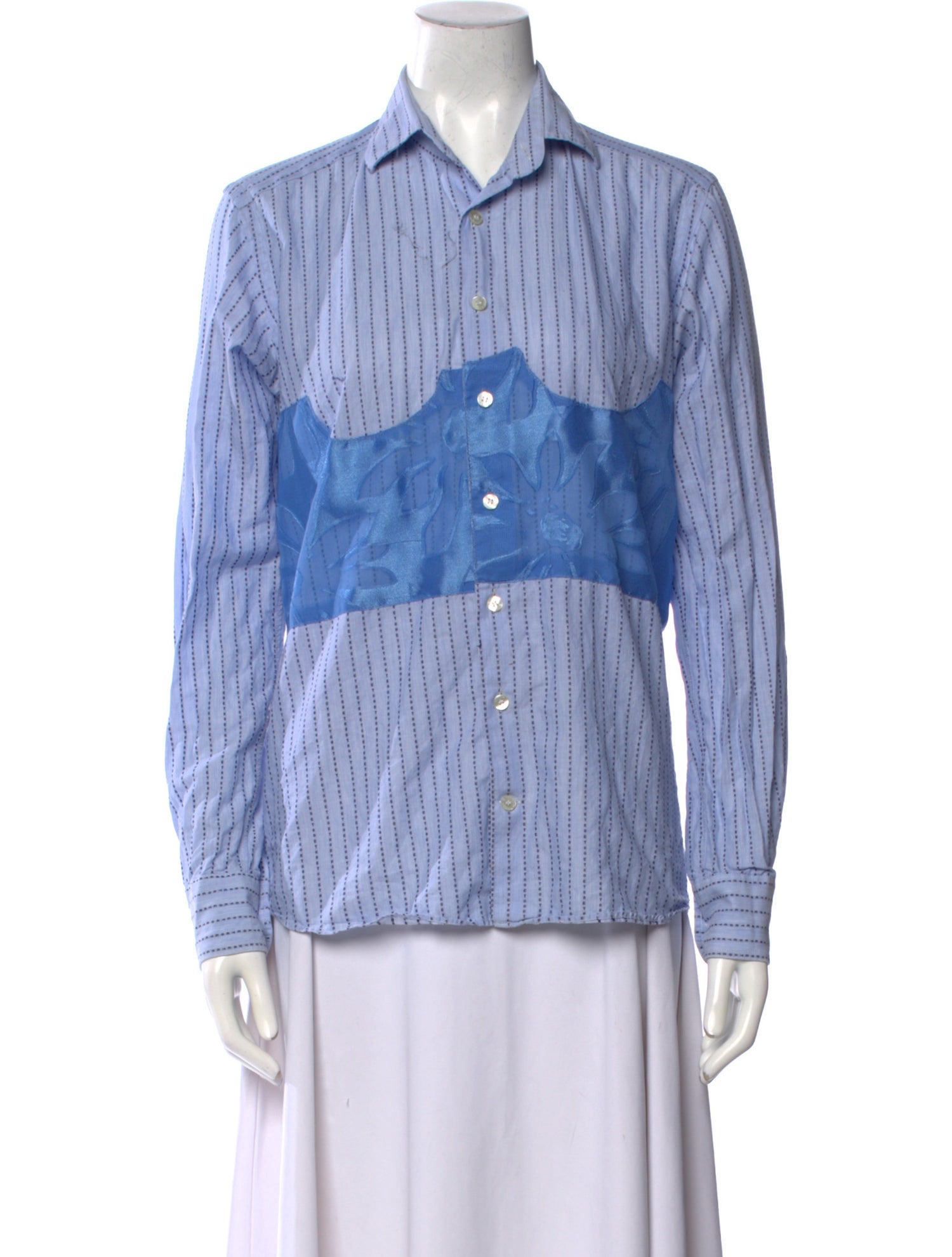 Etro Striped Long Sleeve Button-Up Top