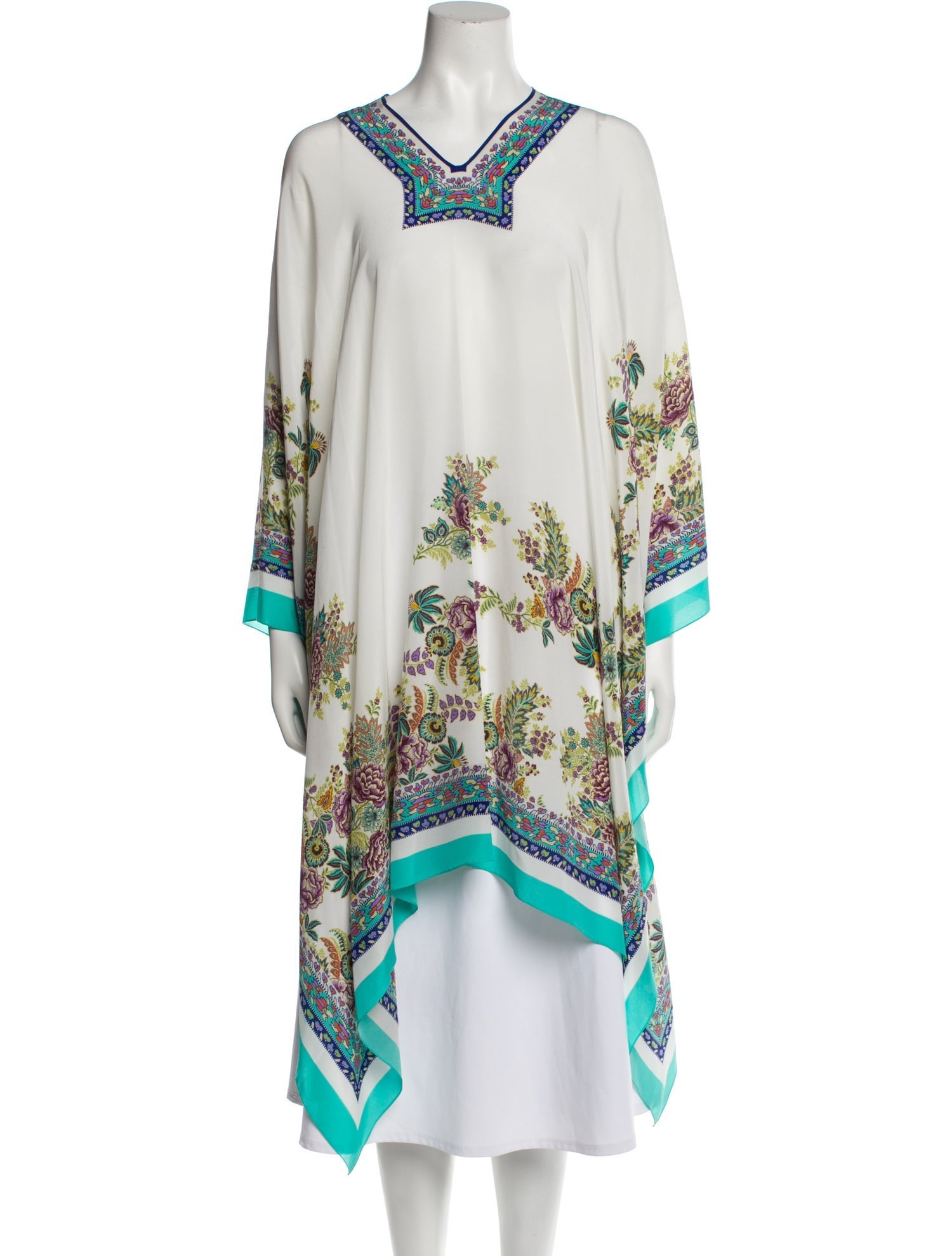 Etro Floral Print V-Neck Sweater