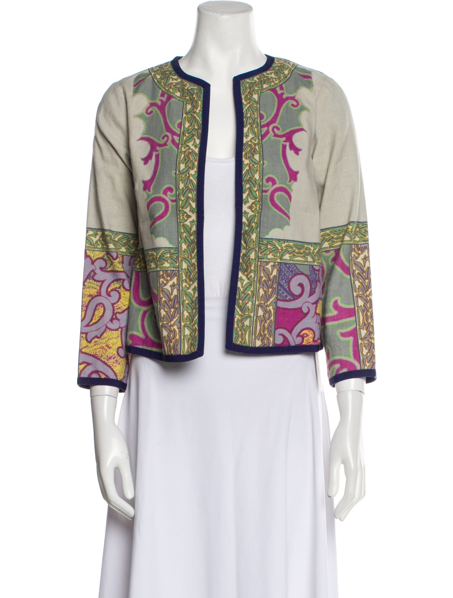 Etro Linen Printed Evening Jacket