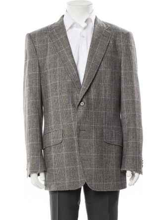 Etro Wool Houndstooth Print Peacoat