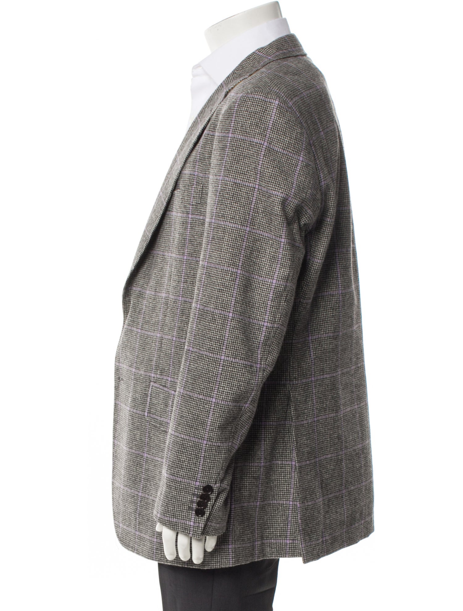 Etro Wool Houndstooth Print Peacoat