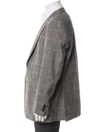 Etro Wool Houndstooth Print Peacoat