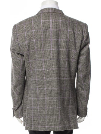 Etro Wool Houndstooth Print Peacoat
