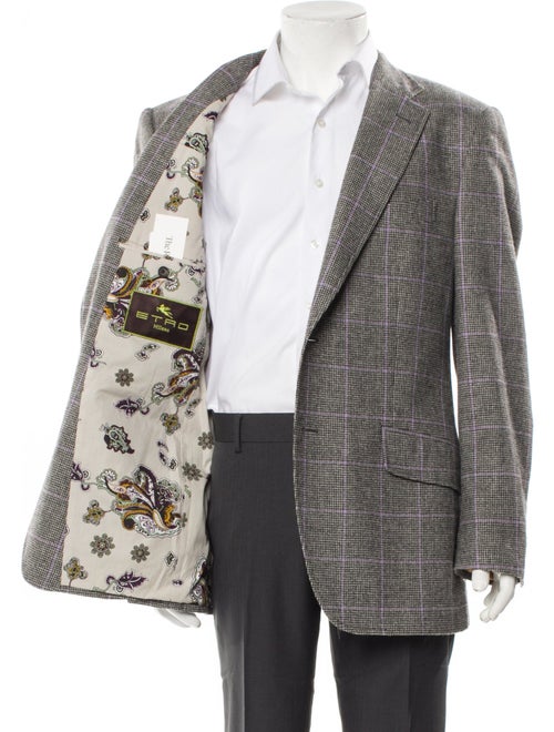 Etro Wool Houndstooth Print Peacoat