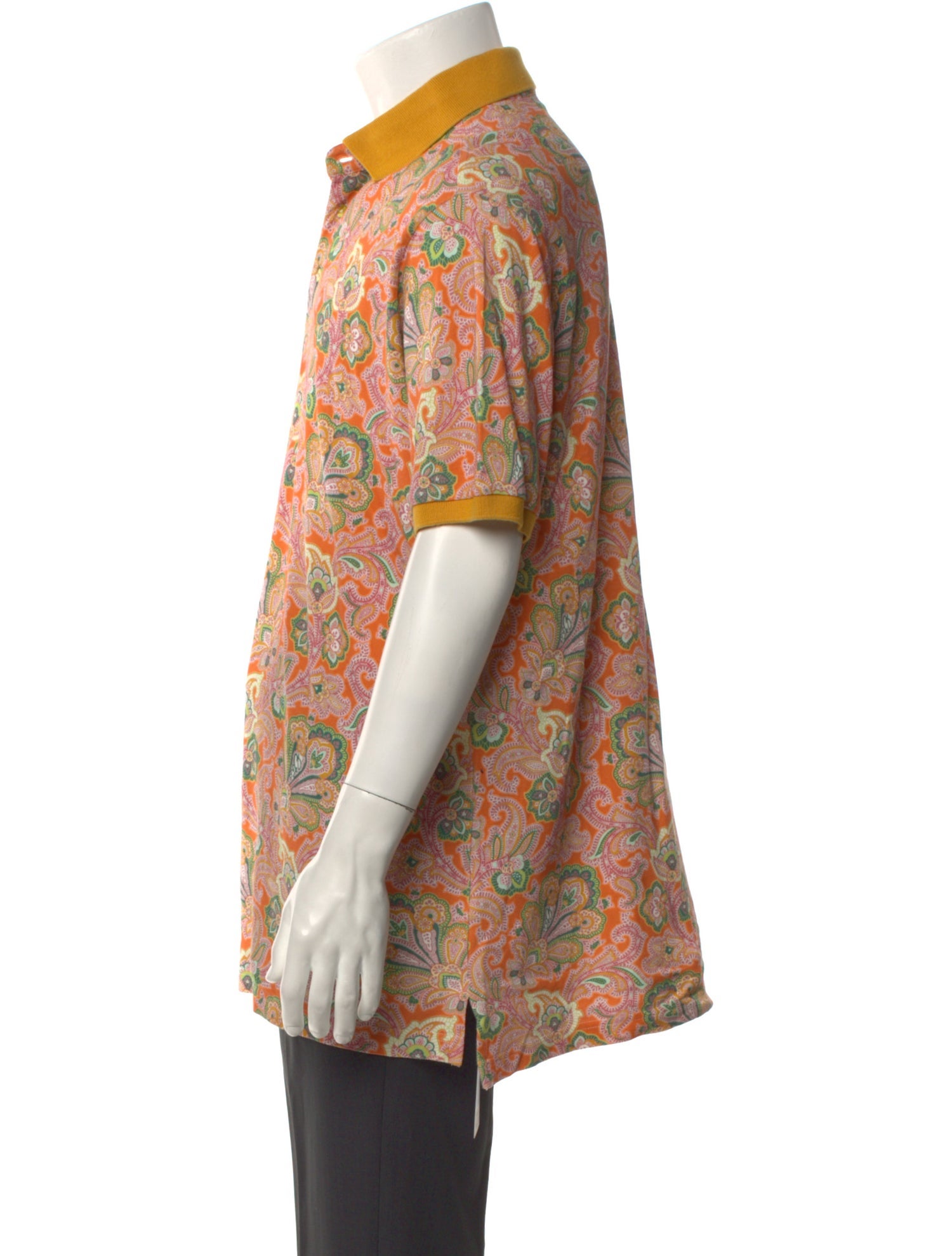 Etro Paisley Print Collar Polo Shirt