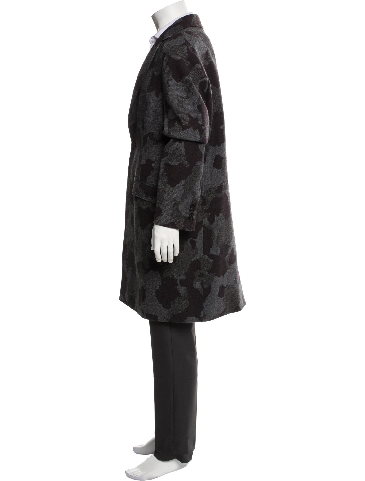 Etro Wool Camouflage Print Overcoat