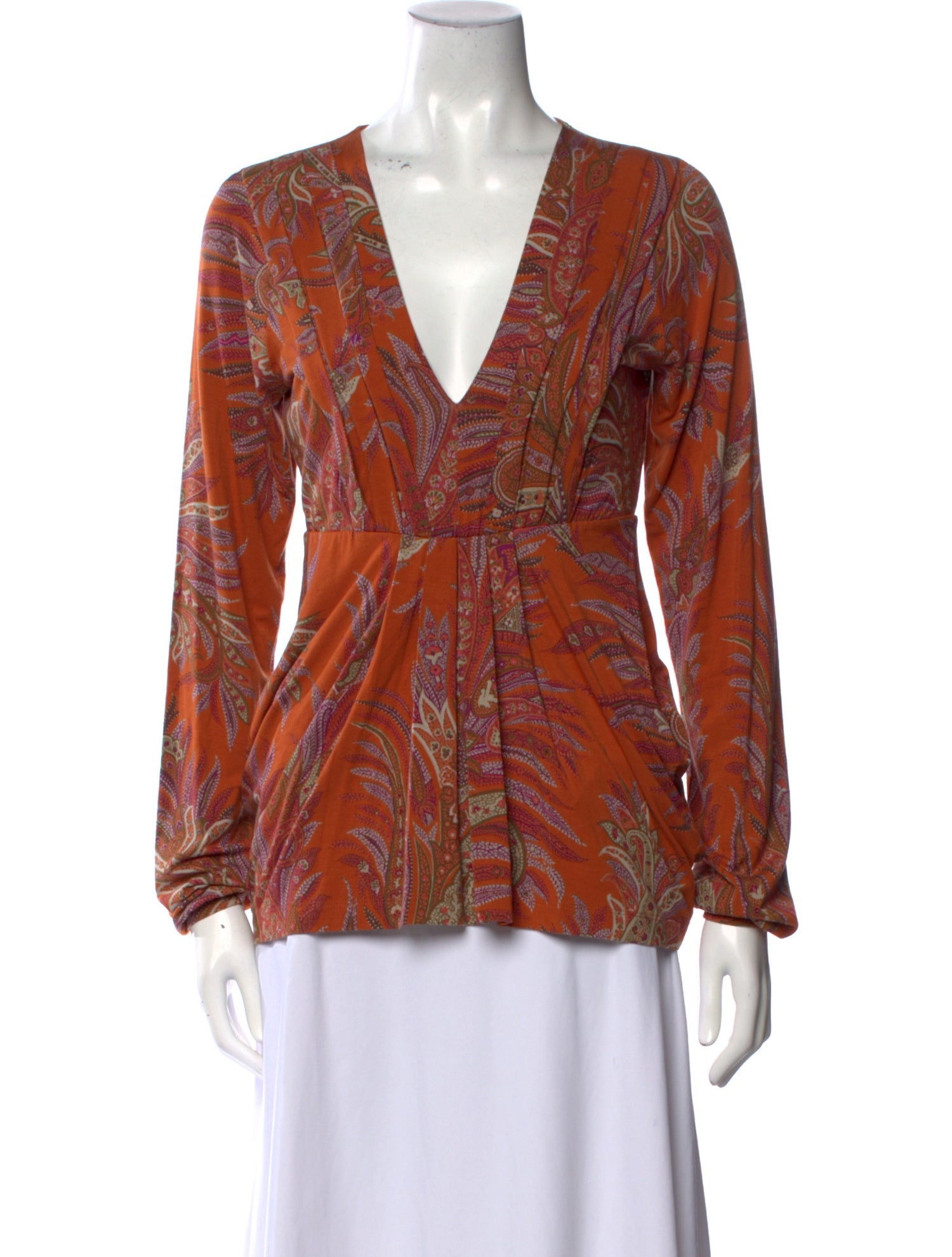 Etro Printed V-Neck Blouse