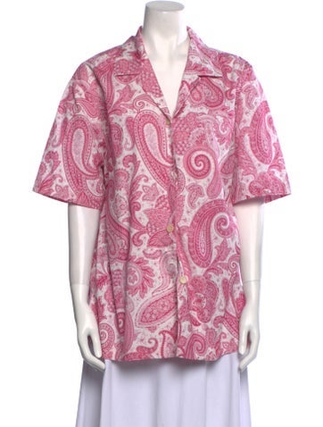 Etro Casual Shirts Paisley Print Short Sleeve Shirt M