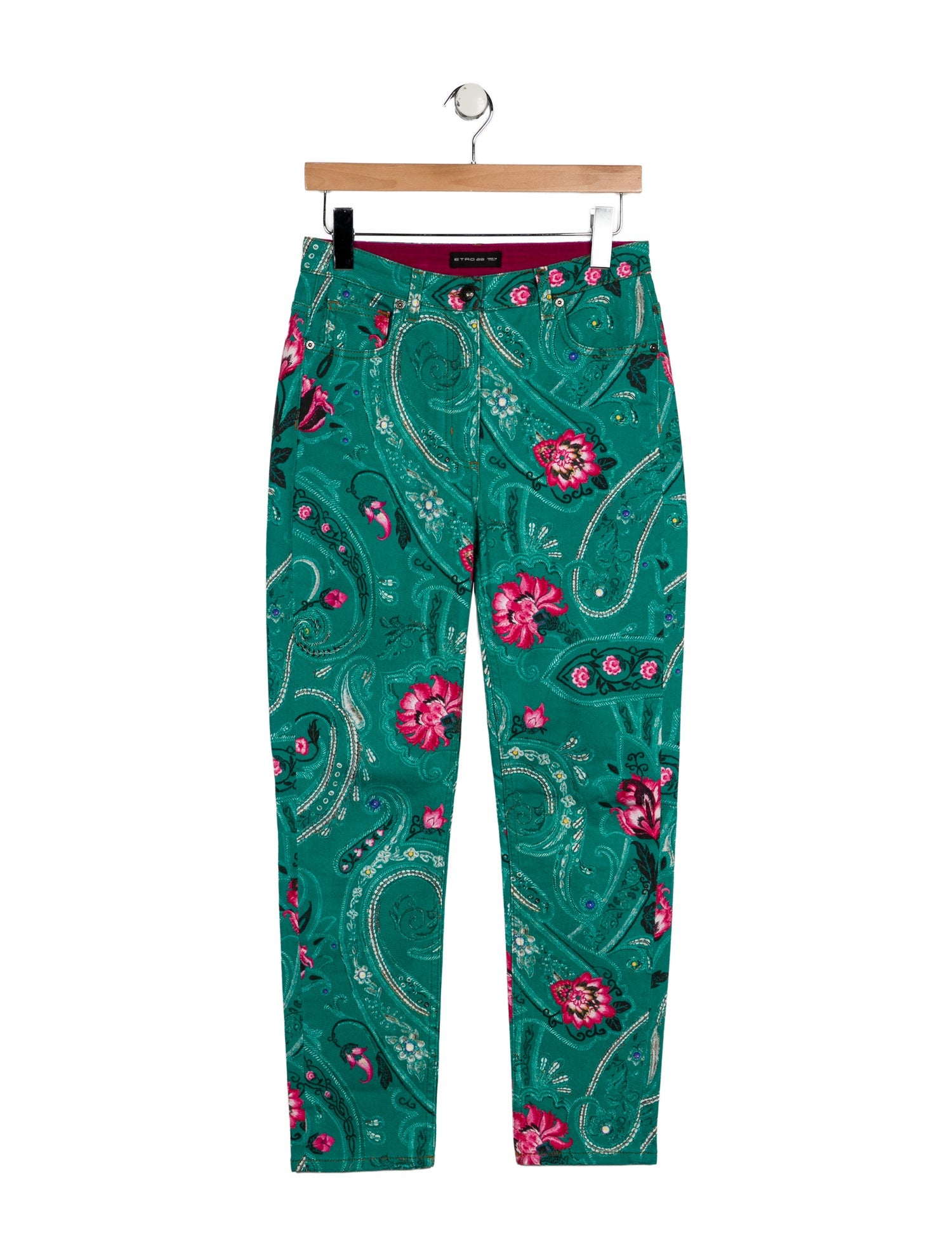 Etro Floral Print Skinny Leg Pants