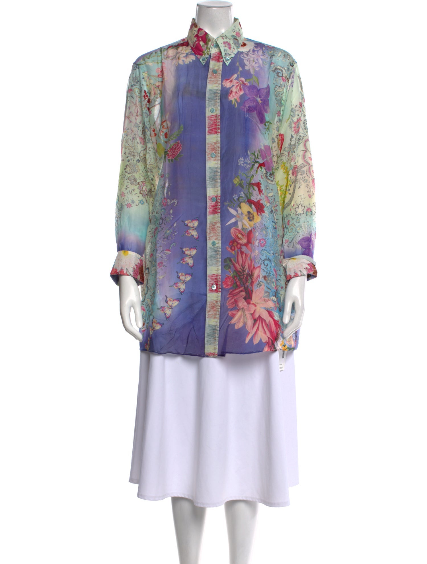 Etro Floral Print Mock Neck Tunic