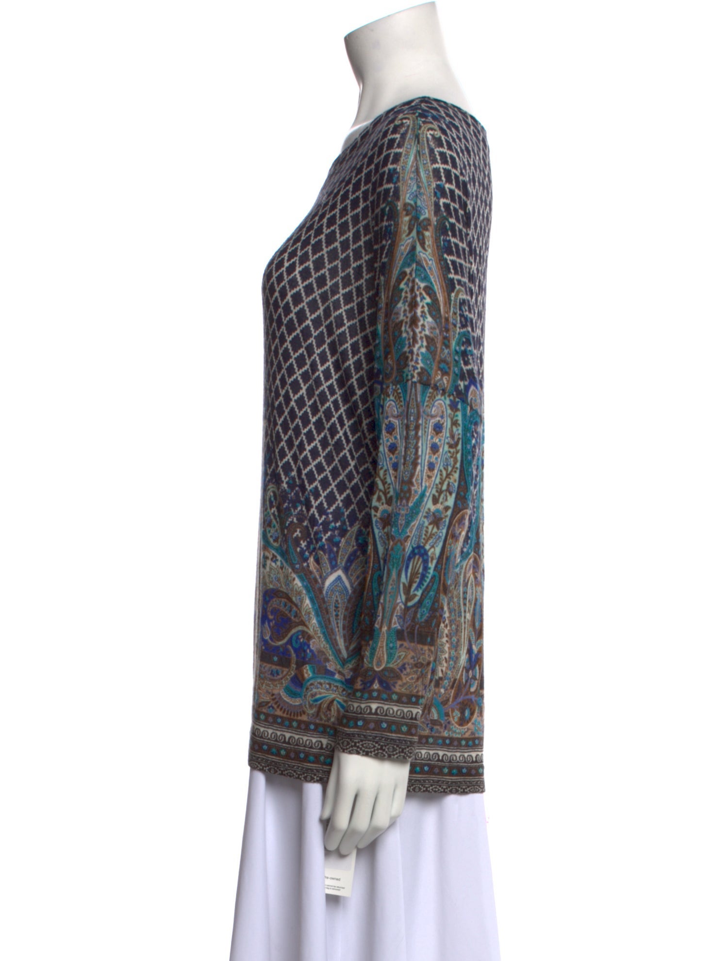 Etro Paisley Print Bateau Neckline Sweatshirt