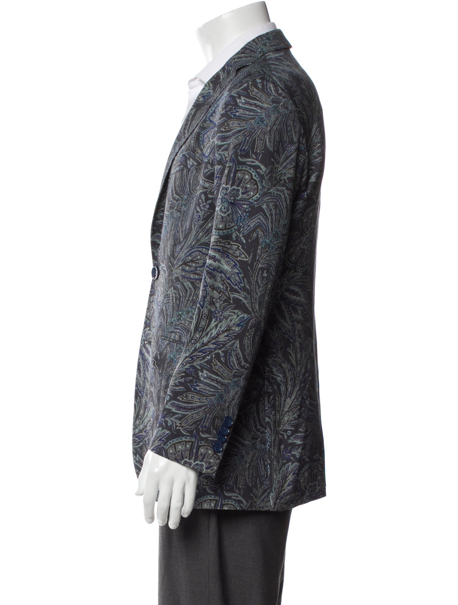 Etro Virgin Wool Floral Print Blazer