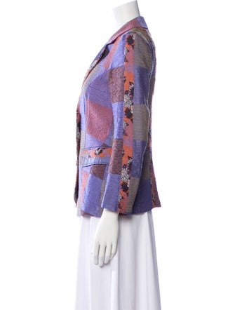 Etro Linen Colorblock Pattern Blazer