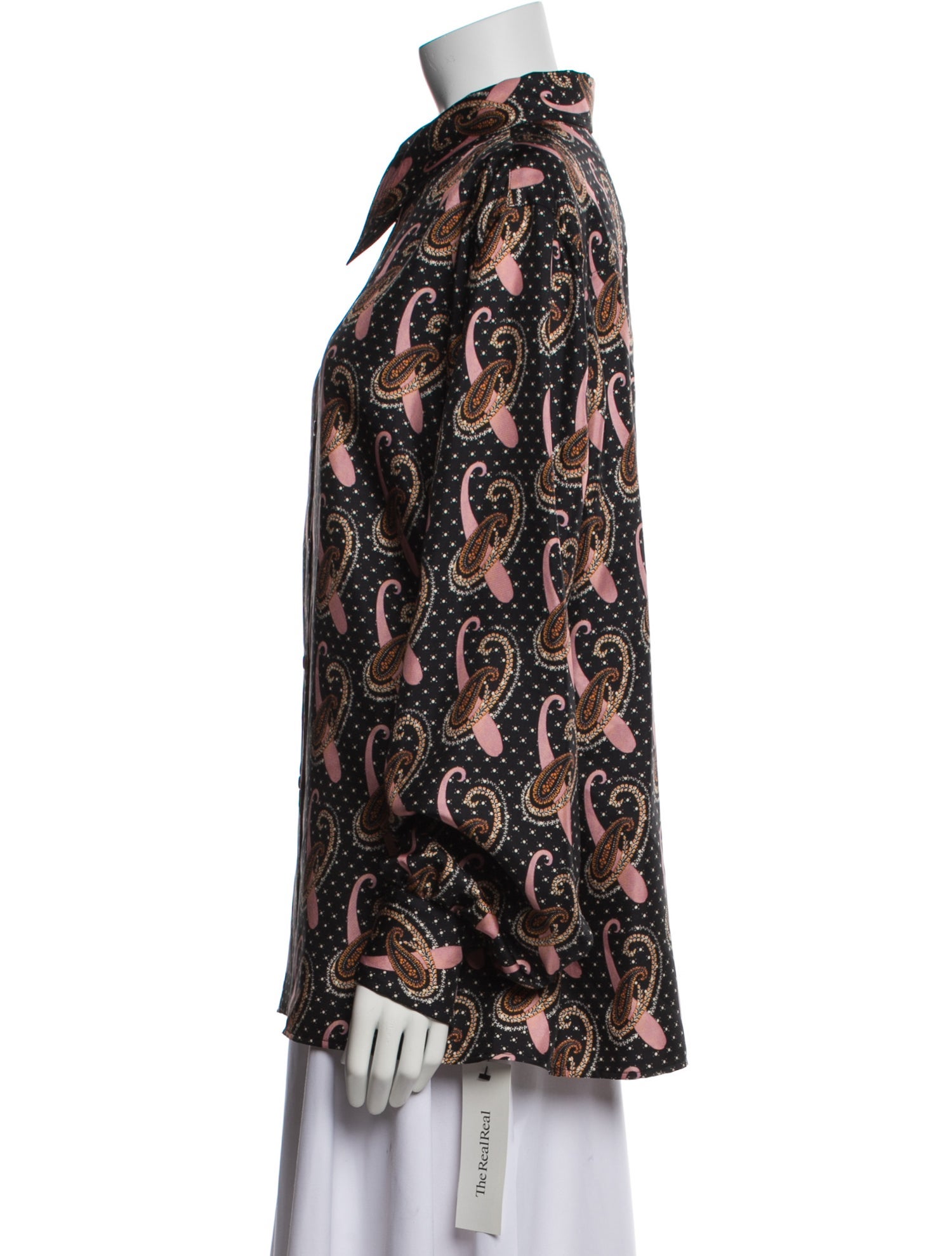 Etro Printed Long Sleeve Button-Up Top