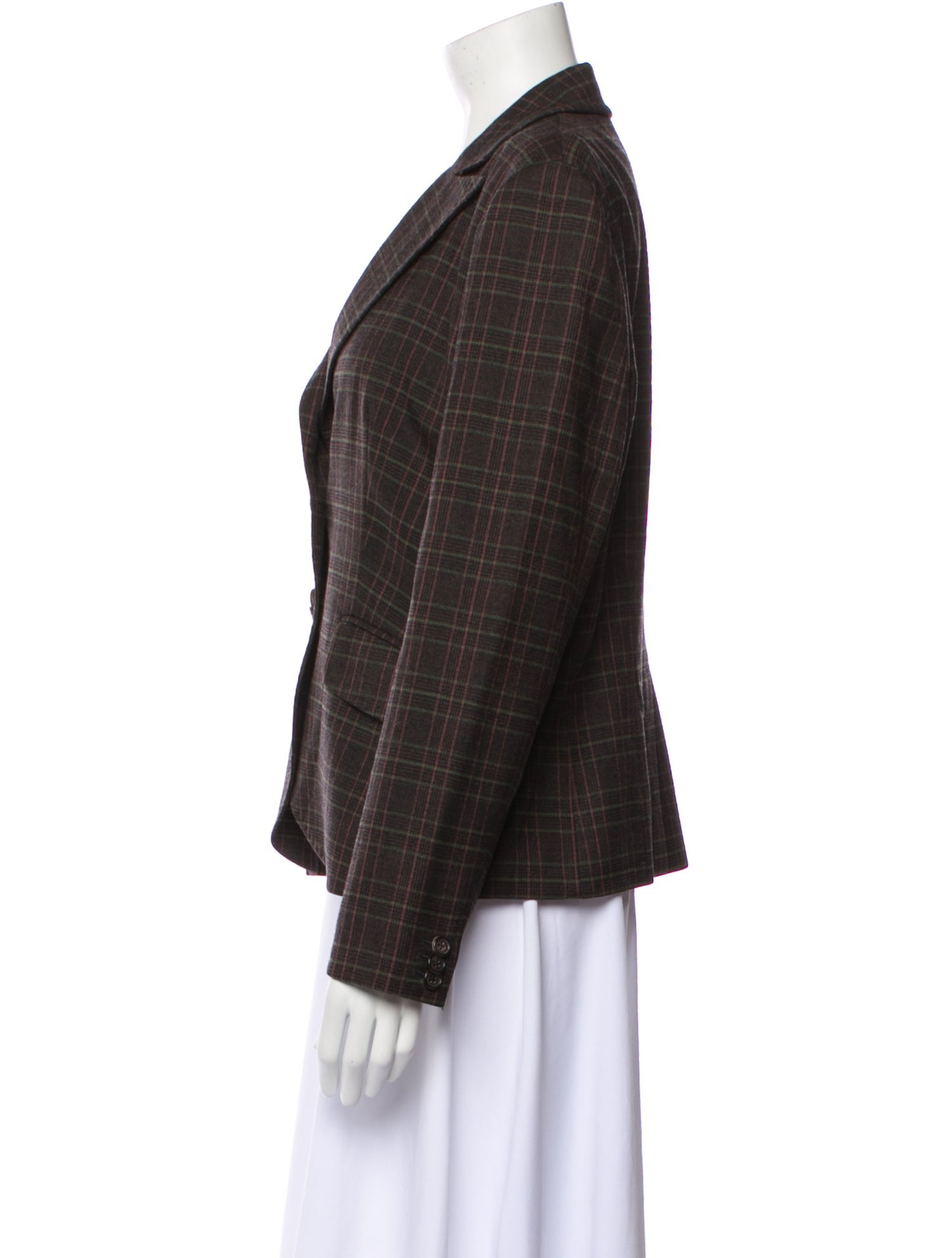 Etro Wool Plaid Print Blazer
