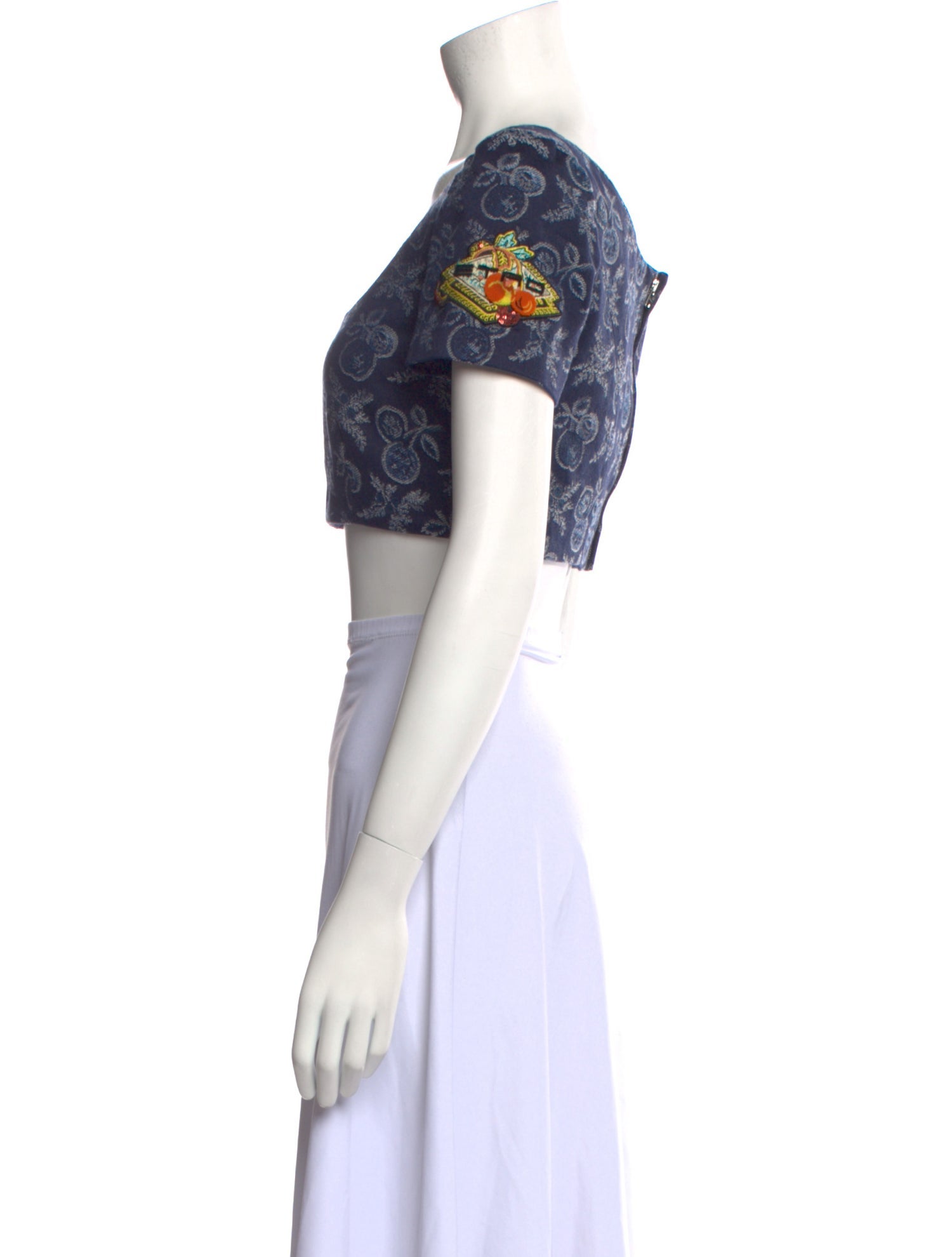 Etro Paisley Print Square Neckline Crop Top