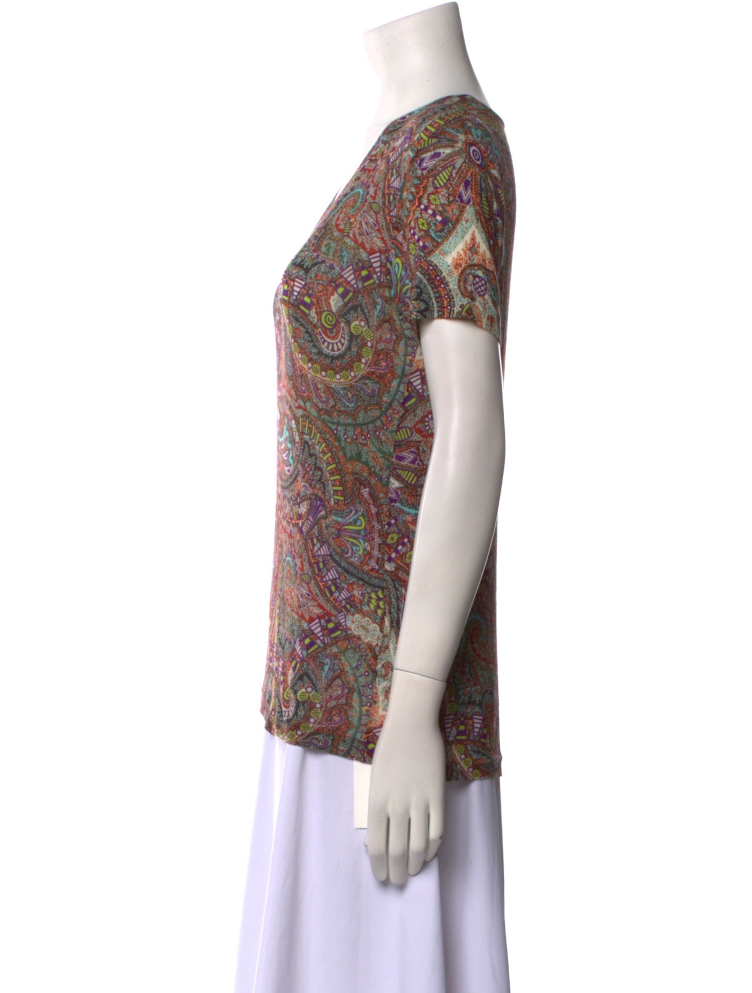 Etro Printed V-Neck T-Shirt