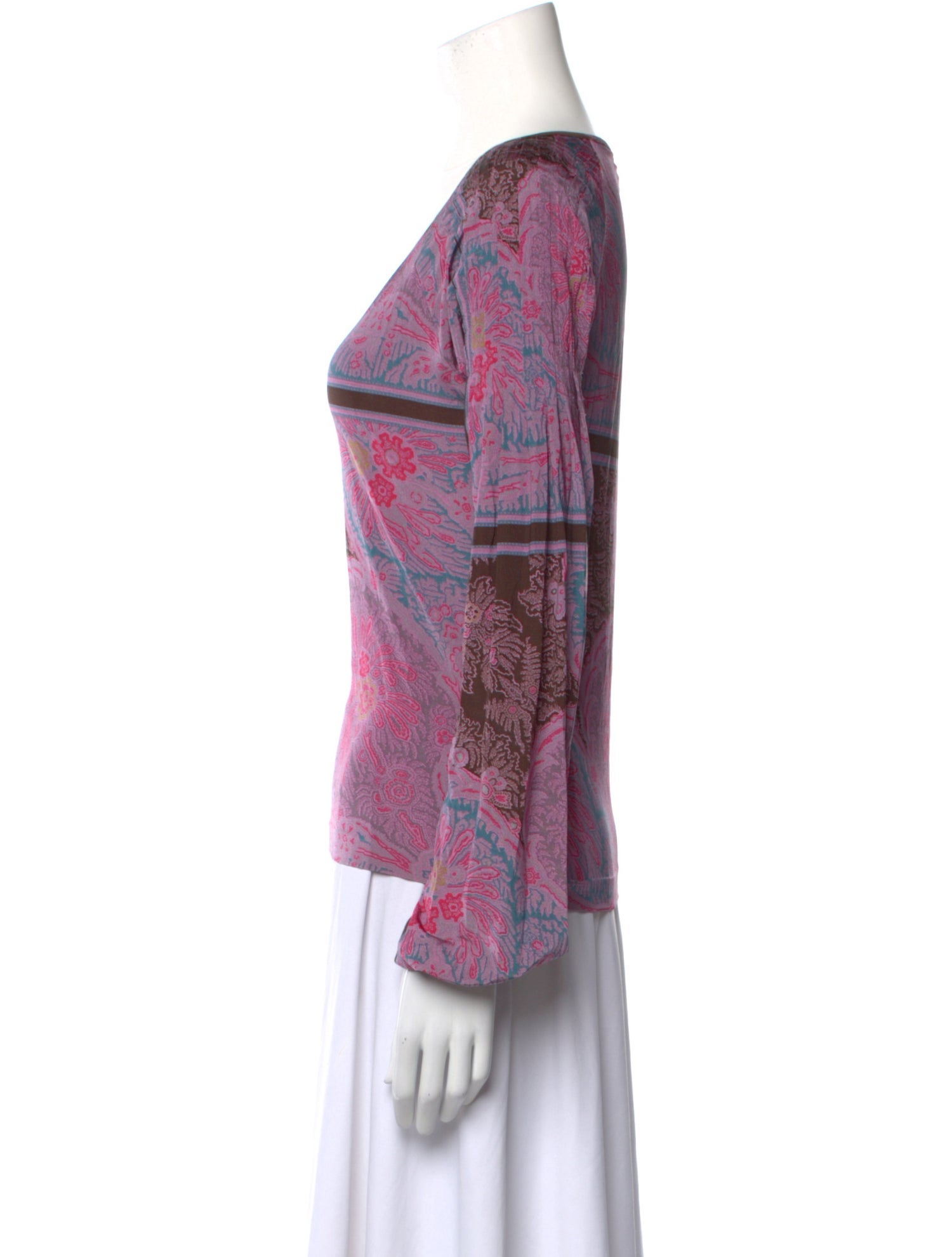 Etro Paisley Print V-Neck Blouse
