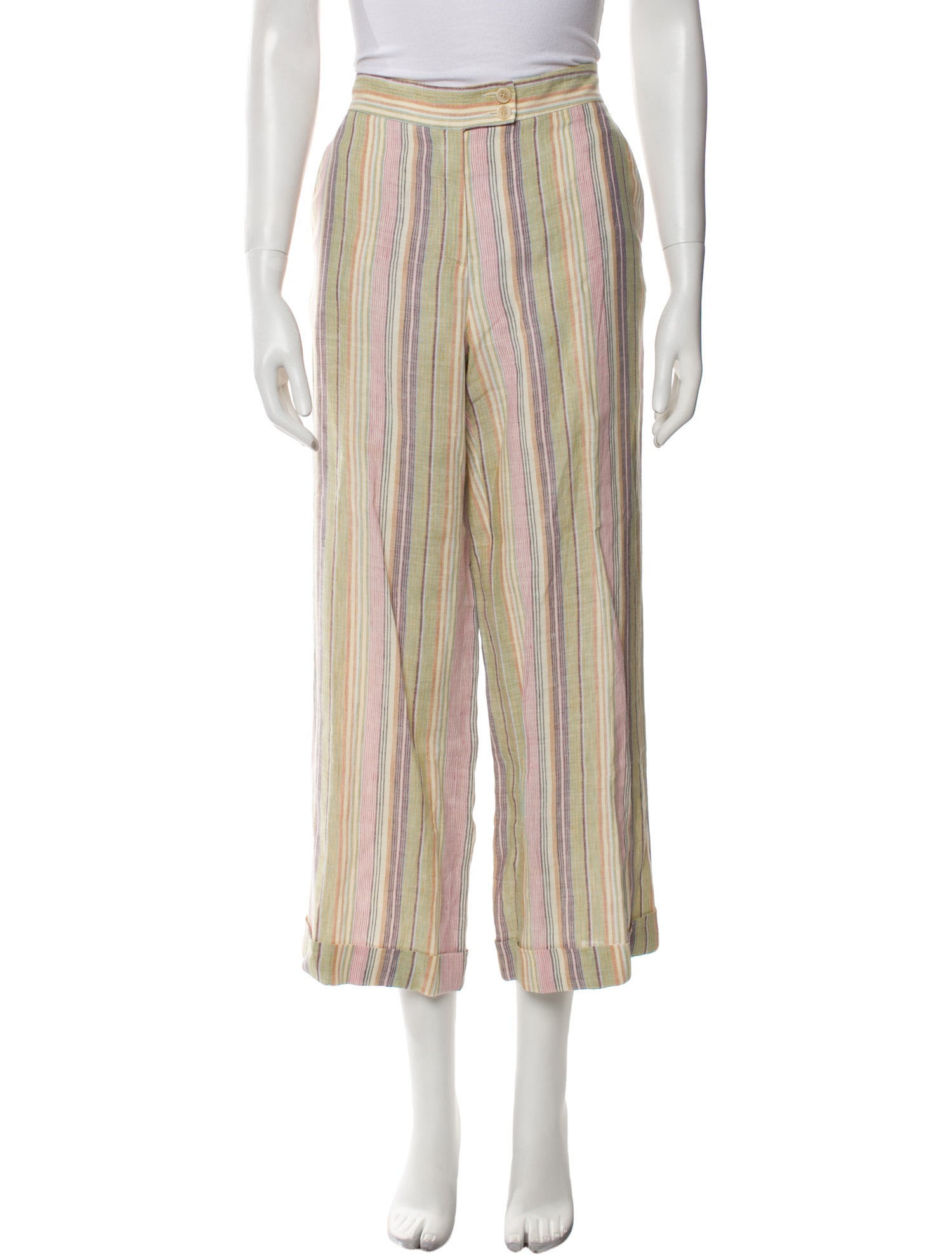 Etro Linen Wide Leg Pants