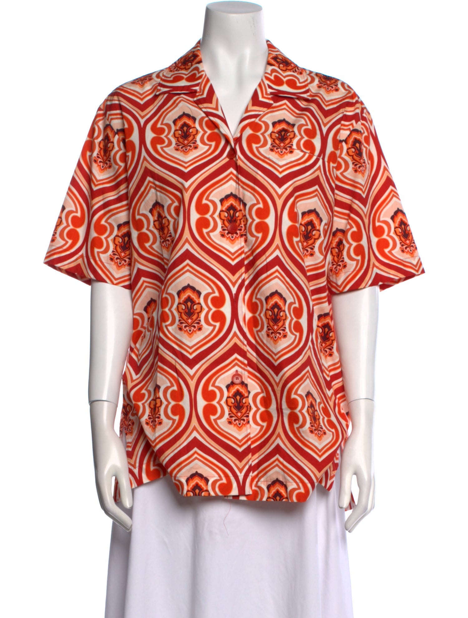 Etro Printed Short Sleeve Button-Up Top