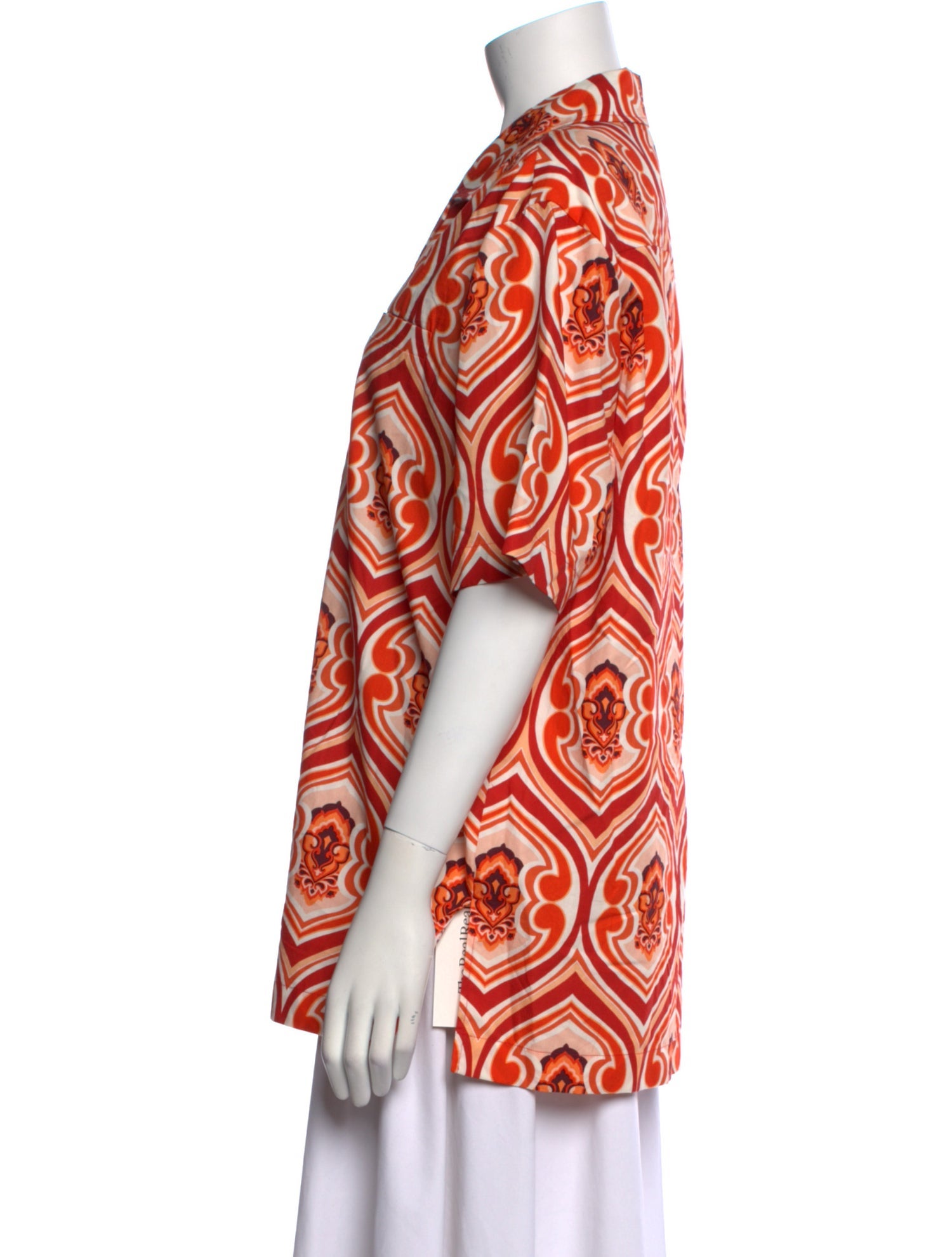 Etro Printed Short Sleeve Button-Up Top