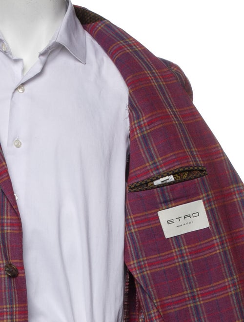 Etro Plaid Print Peacoat