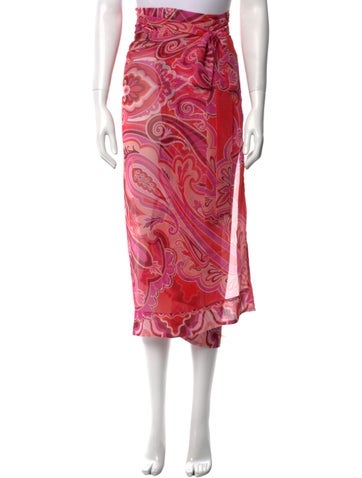 Etro Skirts Floral Print Midi Length Skirt One Size