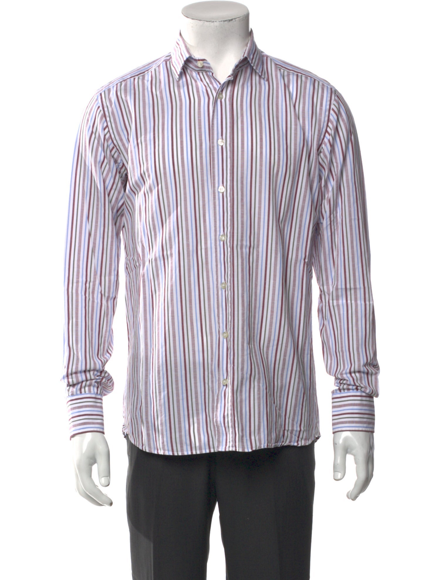 Etro Striped Long Sleeve Dress Shirt