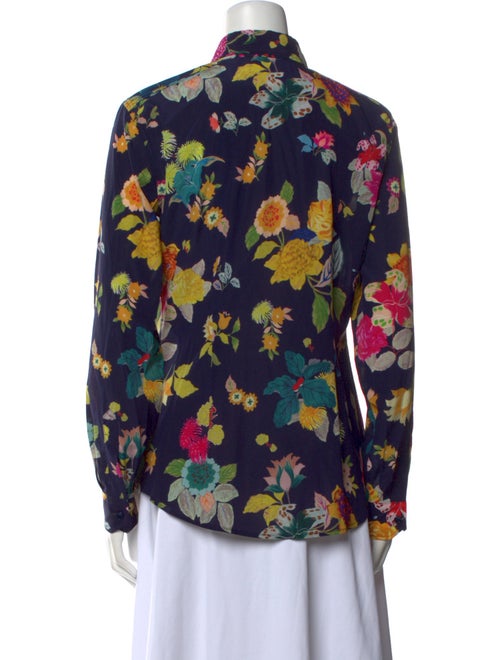 Etro Silk Floral Print Button-Up Top
