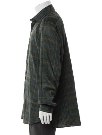 Etro Plaid Print Long Sleeve Dress Shirt