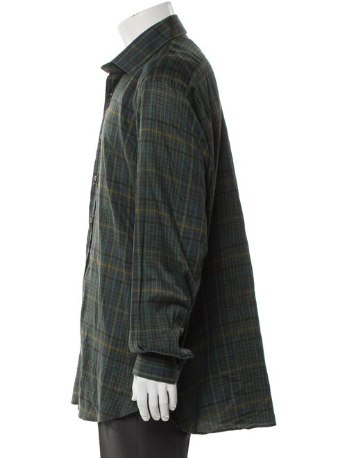 Etro Plaid Print Long Sleeve Dress Shirt