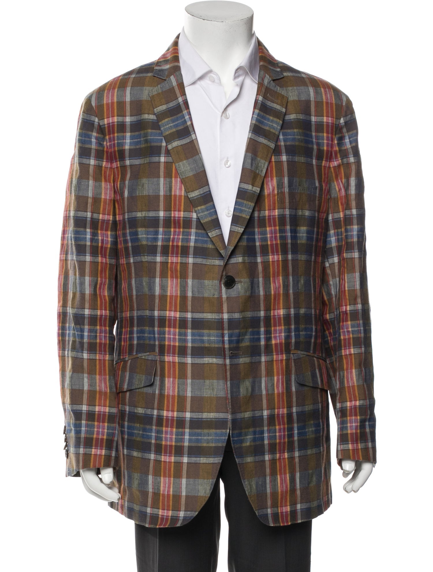 Etro Plaid Print Blazer