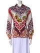 Etro Printed Long Sleeve Button-Up Top