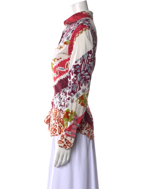 Etro Printed Long Sleeve Button-Up Top