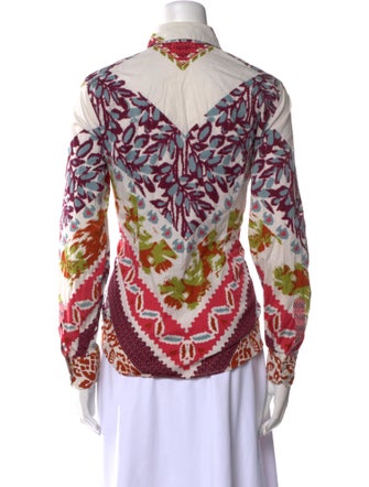 Etro Printed Long Sleeve Button-Up Top