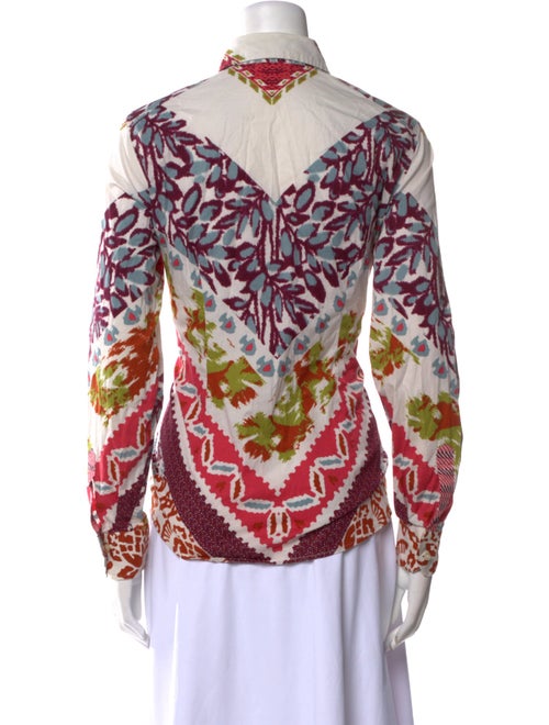 Etro Printed Long Sleeve Button-Up Top