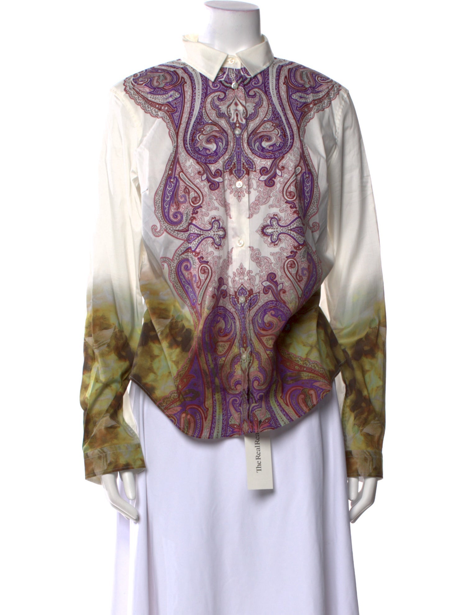 Etro Paisley Print Mock Neck Blouse