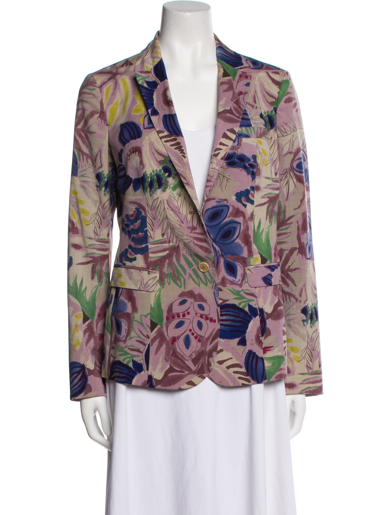 Etro Wool Floral Print Blazer