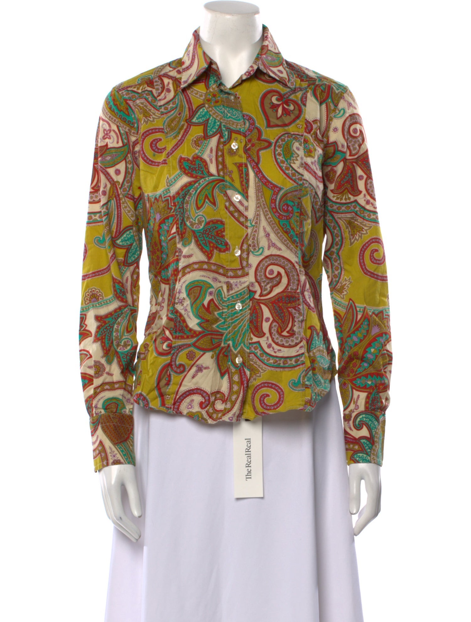 Etro Paisley Print Long Sleeve Button-Up Top