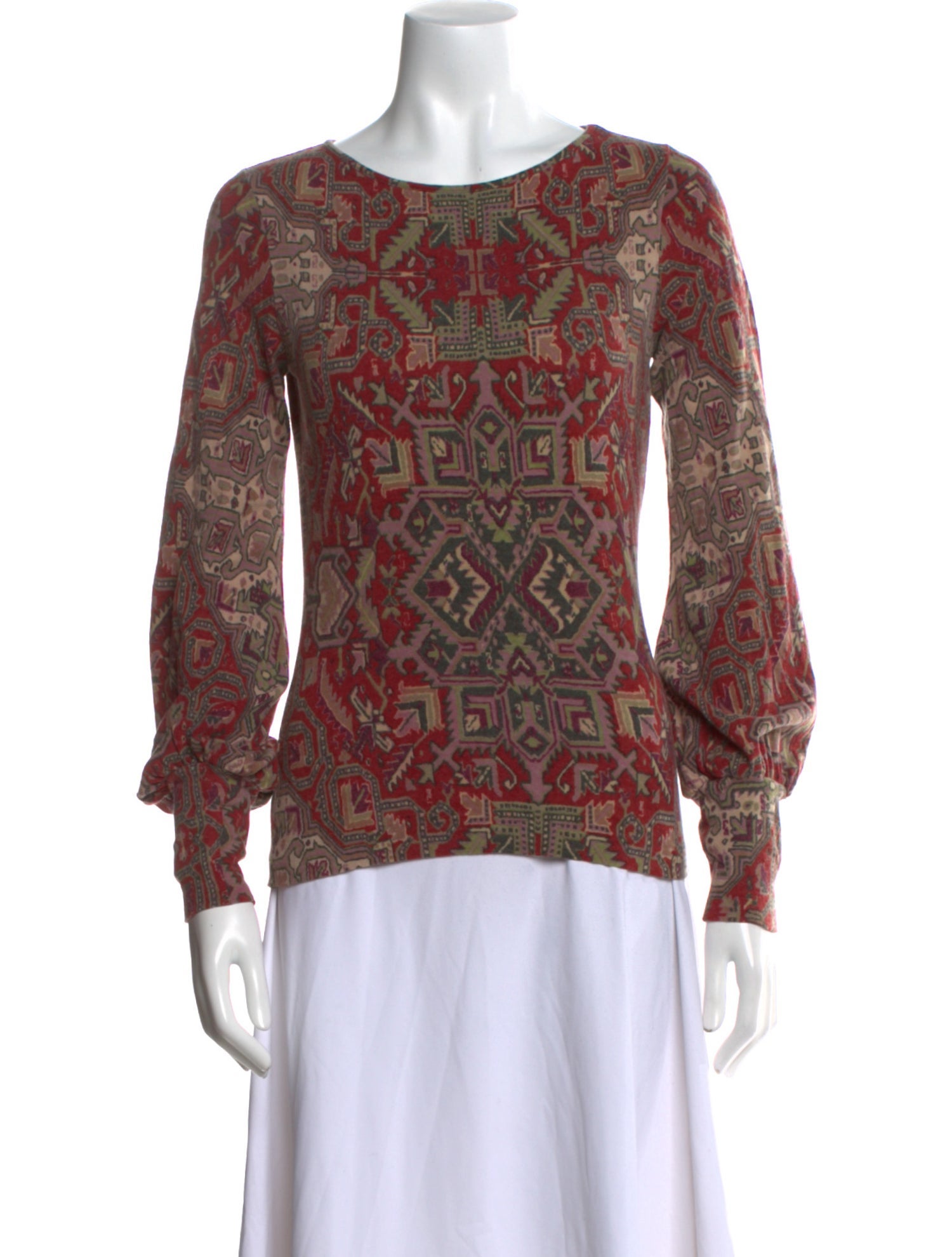 Etro Paisley Print Bateau Neckline Sweatshirt