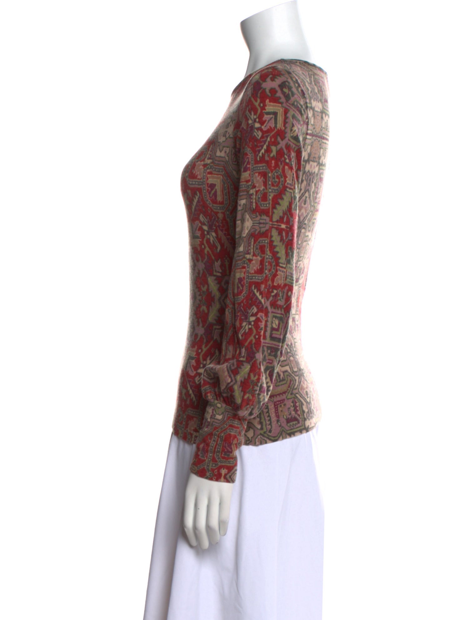 Etro Paisley Print Bateau Neckline Sweatshirt